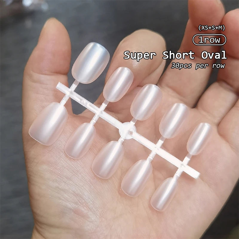 30Pcs Nail Tip Fake Nail Fashion Wearable False Nails Simple Full Cover Press on Nails DIY Wear Nail Tool