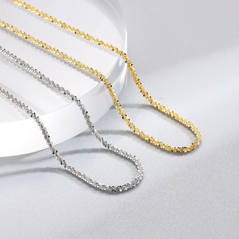 Popular Sparkling Necklace for Women Clavicle Chain Choker Silver Color Fashion Jewelry Accessories Wedding Party Birthday Gift