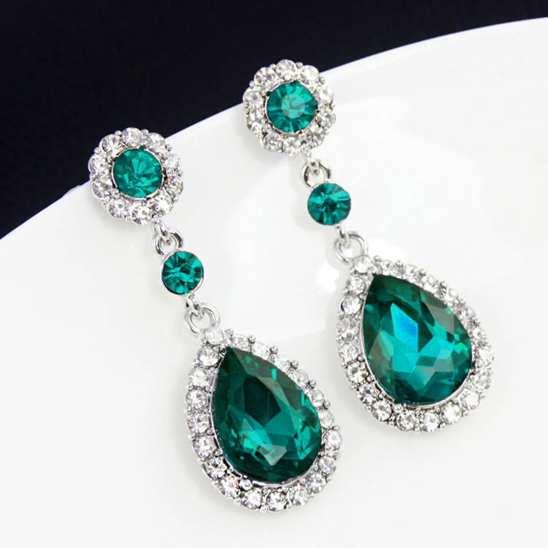New Crystal Long Hanging Earrings for Women Water Drop Personality Luxury Drop Earrings Wedding Ear Jewelry bijoux femme luxe