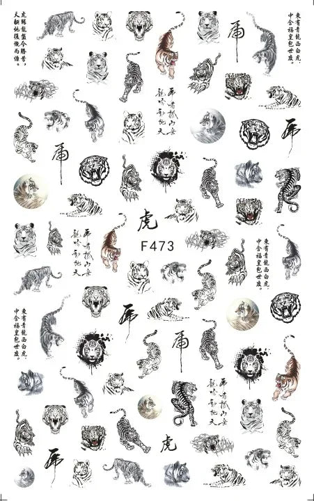 3D Chinese Red Black Dragon Manicure Decor Stickers Snake Nail Sticker DIY Self Adhesive Nail Decals Acrylic Nail Art Decoration
