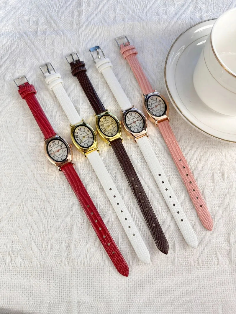 Fashion Oval Dial Women Watches Luxury Leather Strap Retro Ladies Quartz Watch Dropshipping Reloj De Mujer 시계 여성