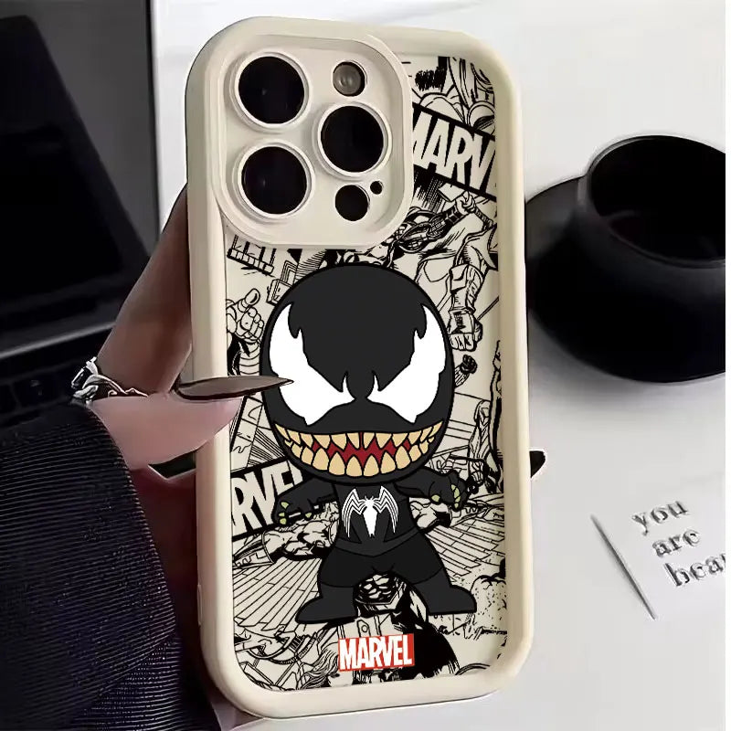 Cool Graffiti Marvel Venom Soft Phone Case for iPhone 16 15 14 13 12 11 Pro Max 7 8 16 15 Plus X XS XR SE 2020 Bumper Back Cover