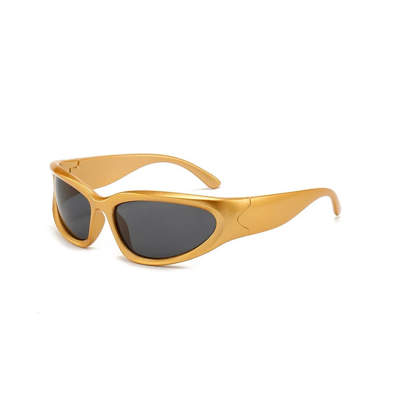 New Sports Steampunk Y2K Sunglasses Women Punk Goggle Sun Glasses Men Silver Mirror Shades Fashion UV400 Eyewear Cycling Очки