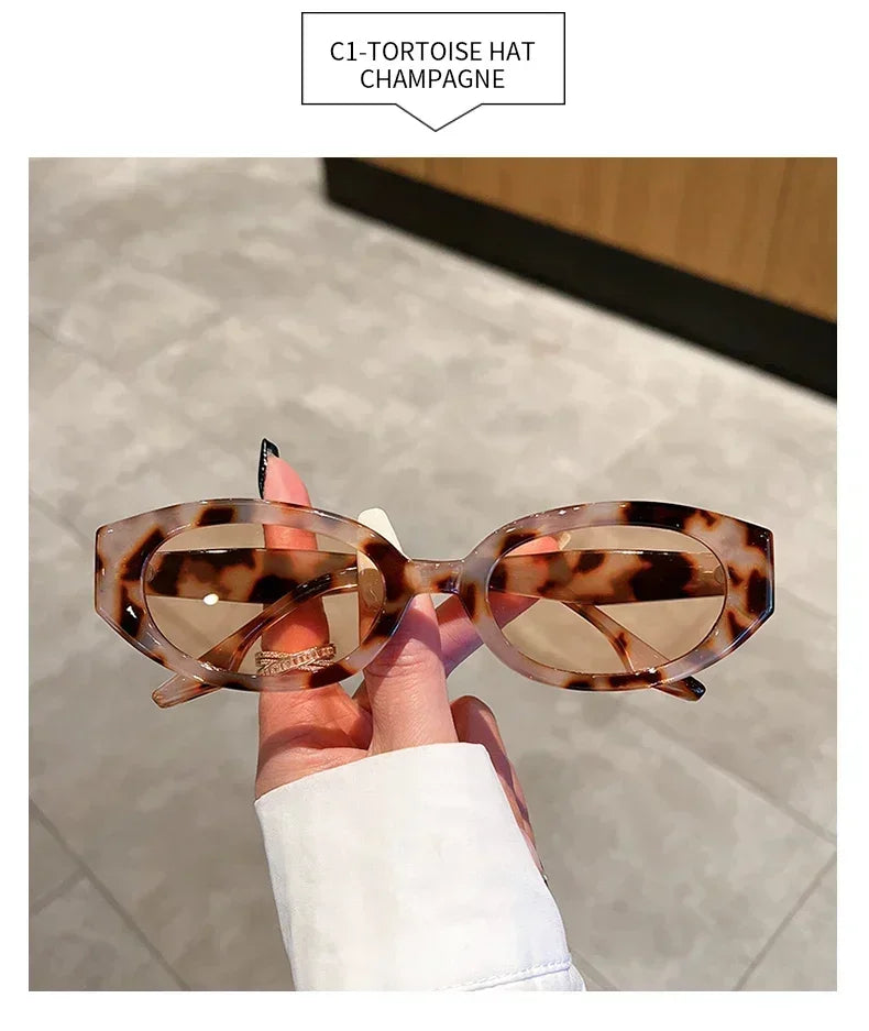Popular Fashion Oval Women Luxury Sunglasses Retro Brand Designer Jelly Color Shades UV400 Men Rivets Sun Glasses