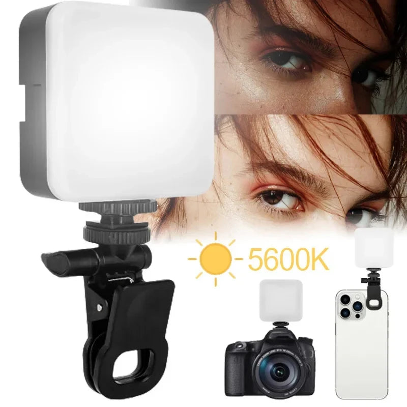 USB Charge Portable LED Video Mini Fill Light For Sports Camera Smartphone Laptop Universal Selfie Adjustable Photography Lamp