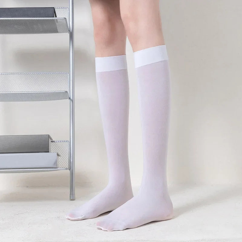 Fashion Black White Soild Color Long Socks Women Over Knee Thigh High Over The Knee Stockings Lolita Ladies Girls Warm Knee Sock