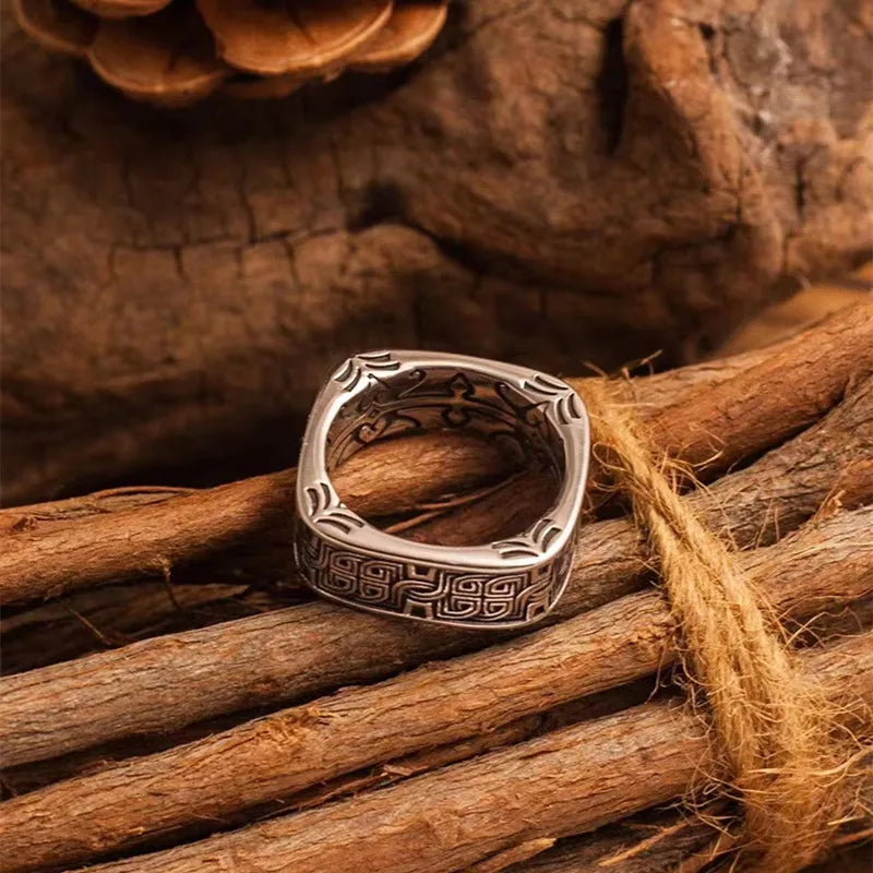 Irish Crazy Celtic Knot Square Vintage Ring Men\\\\\\'s Fashion Punk Hip Hop Jewelry Gift