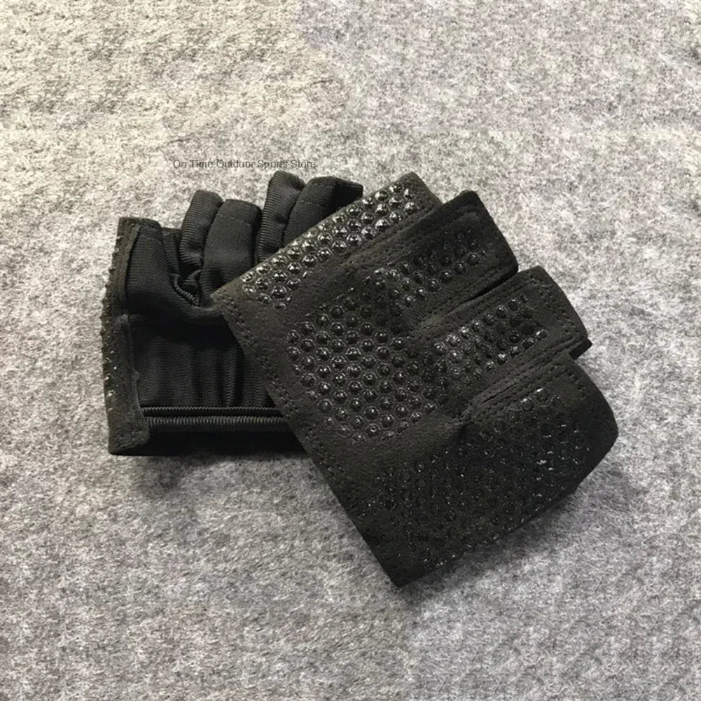 1pair Gym Half Finger Gloves Men Women Anti-Slip Silicone Workout Glove Pull Up Power Weight Lifting Grips Hand Plam Protector