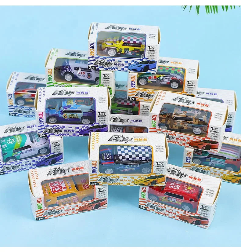 Children Stunt Car Model Alloy Body Pull Ejection Jumping Mini Cars Simulation Diecast Vehicle Collectible Toys for Kids Gift