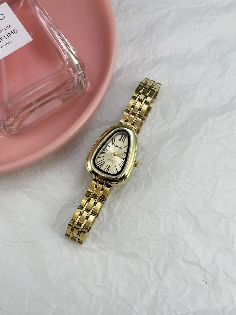 Hot Sale Stainless Steel Strap Women's Watch Irregular Snake Head Dial Ladies Quartz Watch Fashion Luxury Gift Clock Wholesale