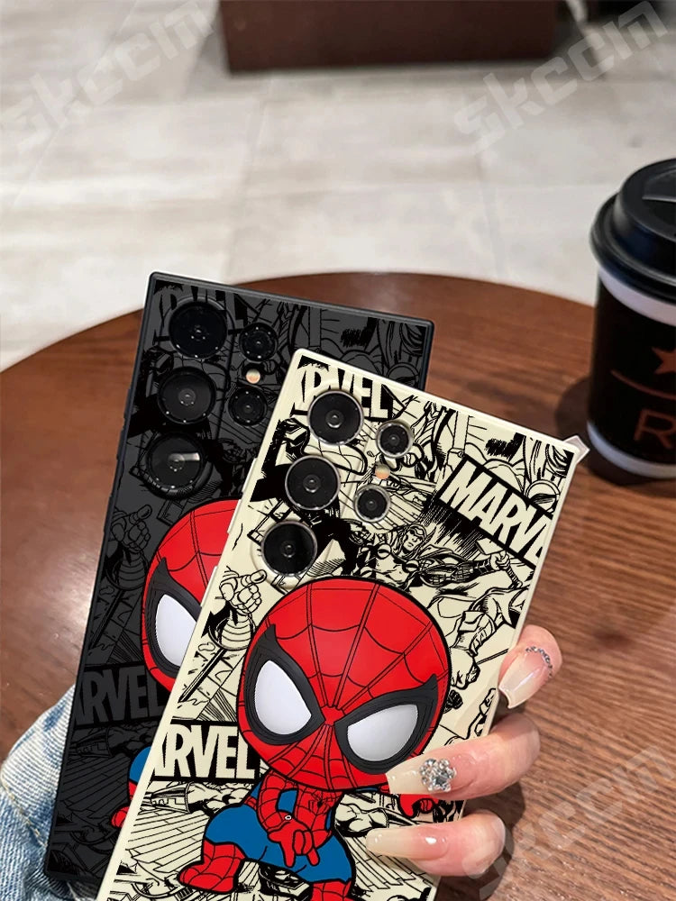 Marvel Spider Man Deadpool Phone Case For Samsung Galaxy S24 Ultra S23 FE S22 S20 Plus A15 A35 A50 A51 A54 A55 A71 A72 A73 Cover