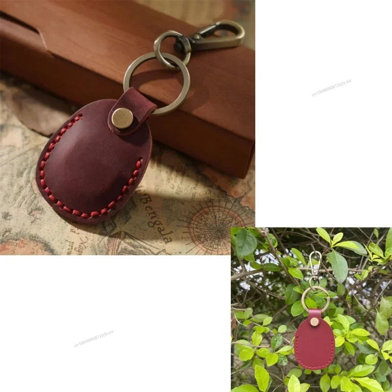 For Airtags Protective Case Retro High Quality PU Leather Keychain For Apple Anti-lost Tracker Locator Device Accessories