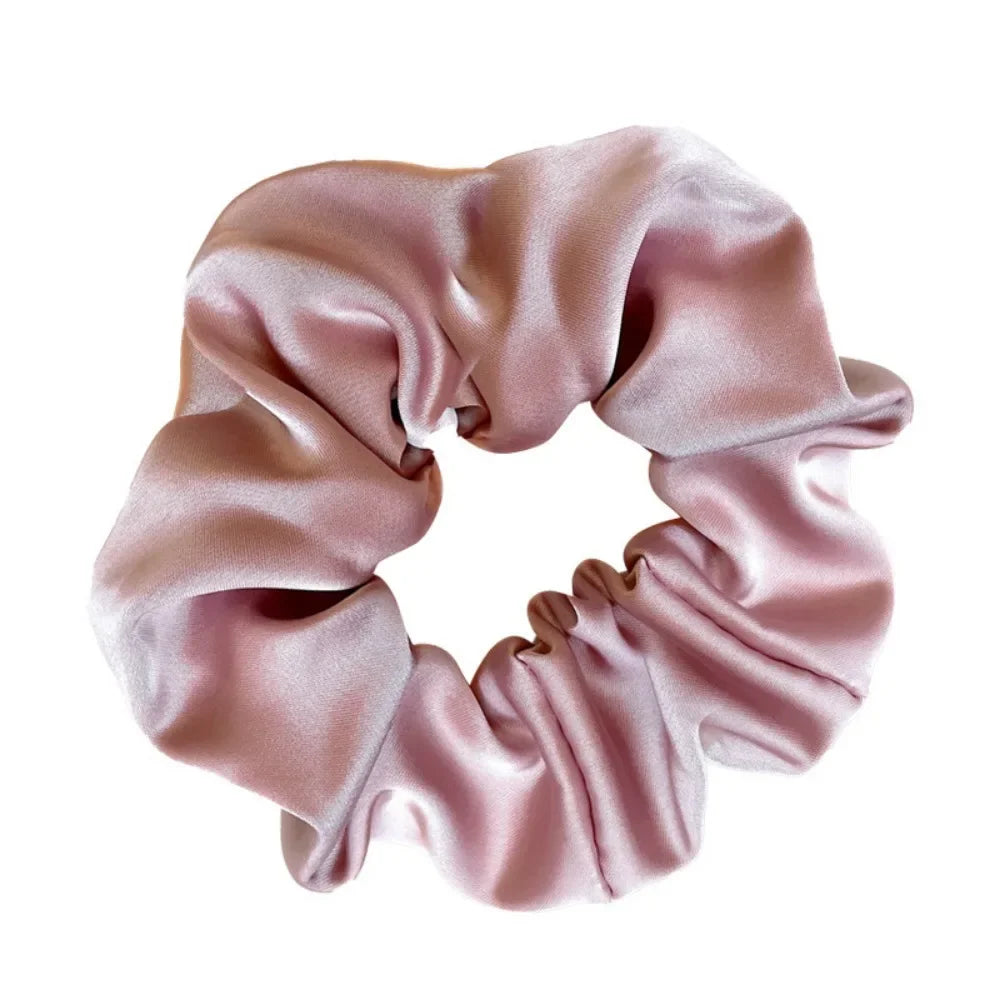 High-quality Silk Hair Scrunchie French Elegant Solid Color Hair Band Ladies Ponytail Holder for Party Fashion Hair Ties 실용도매