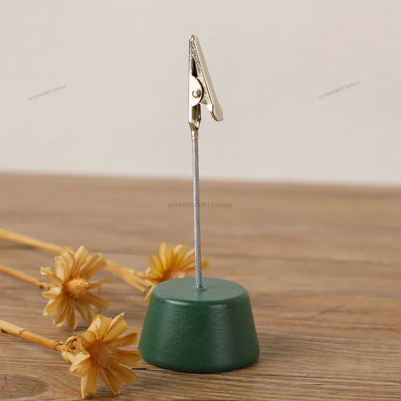 1PC Memo Clip Holders Place Card Stand Metallic Table Number Stand Photo Paper Clamp Romantic Photo Clip Desktop Decoration