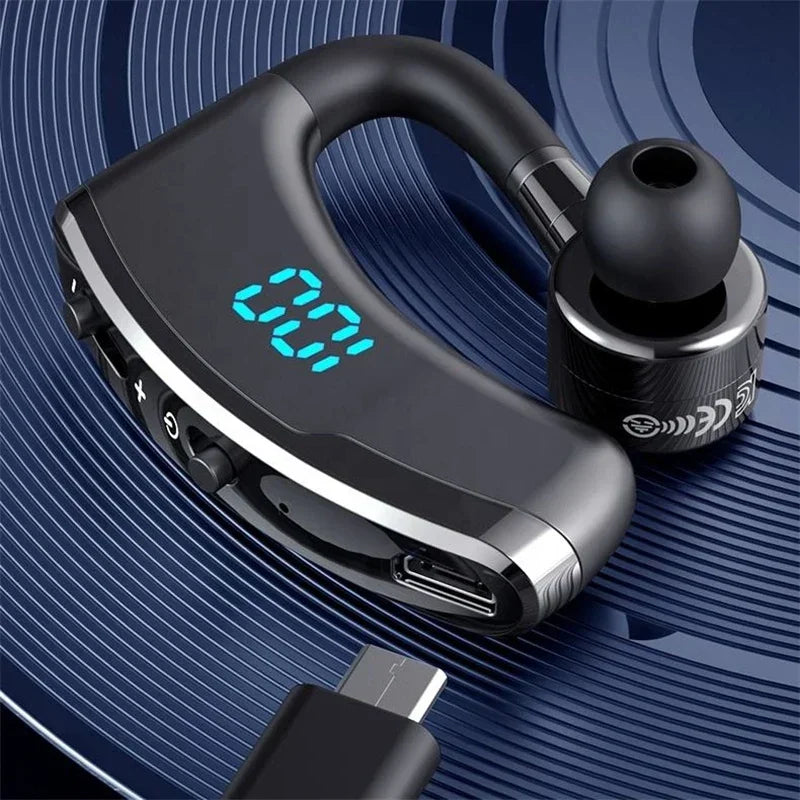 Bluetooth 5.2 Earphone Ear Hook Wireless Headset LED Display Business Headphone HiFi Stereo Waterproof Earbud for Xiaomi iPhone