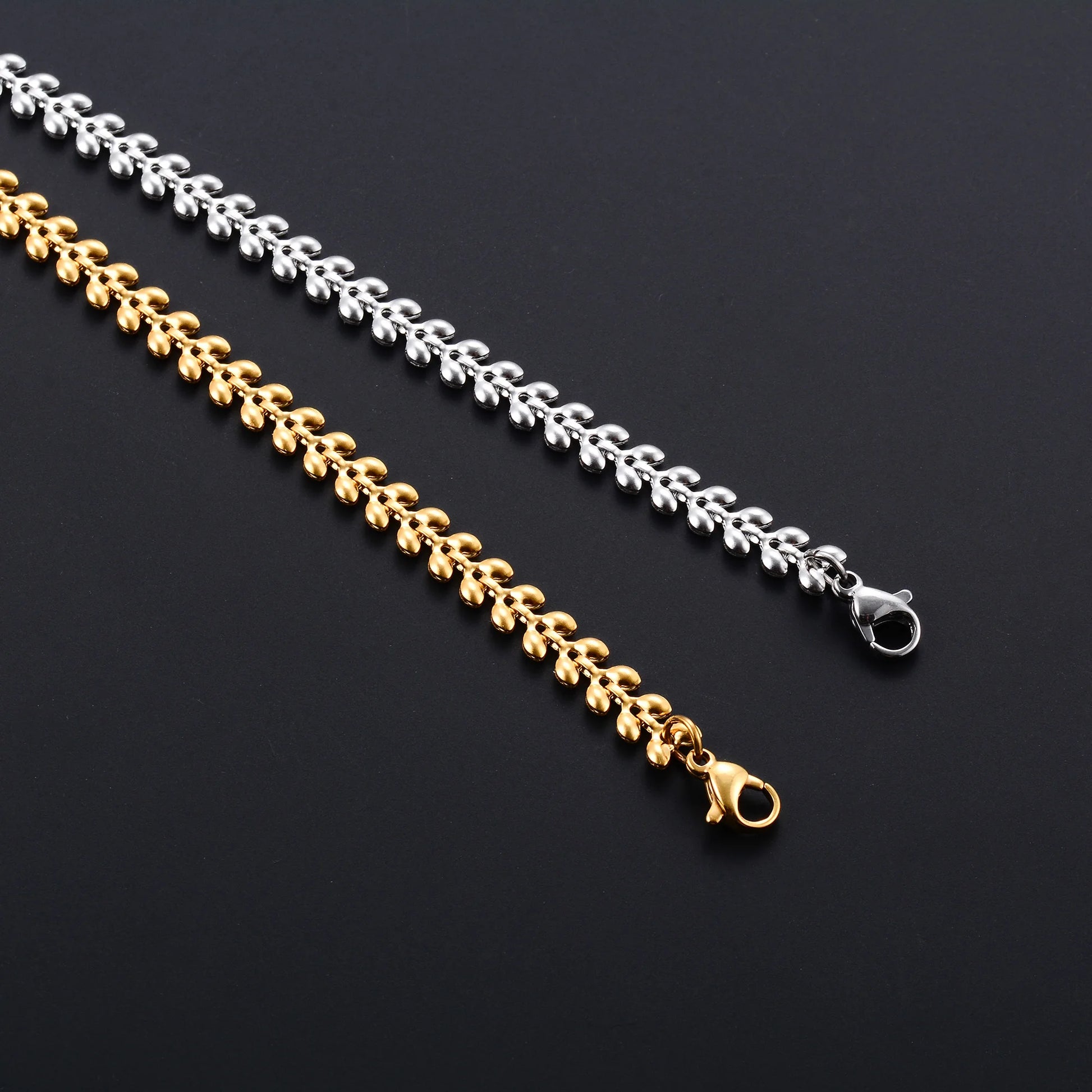 Bracelet Stainless Steel for Women Wheat Link Hand Chain with Extender Gold Color Plated Bangle Anklet Ladies Jewelry Accessory
