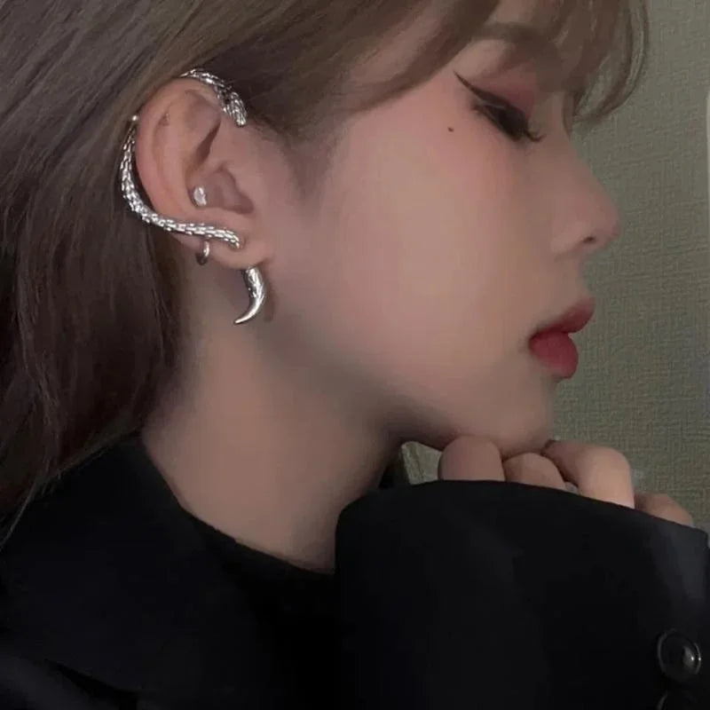 1Pc Snake Earring Clips Without Piercing Punk Non Pierced Clip Earrings Ear Cuffs for Women Men Fake Piercing Jewelry New
