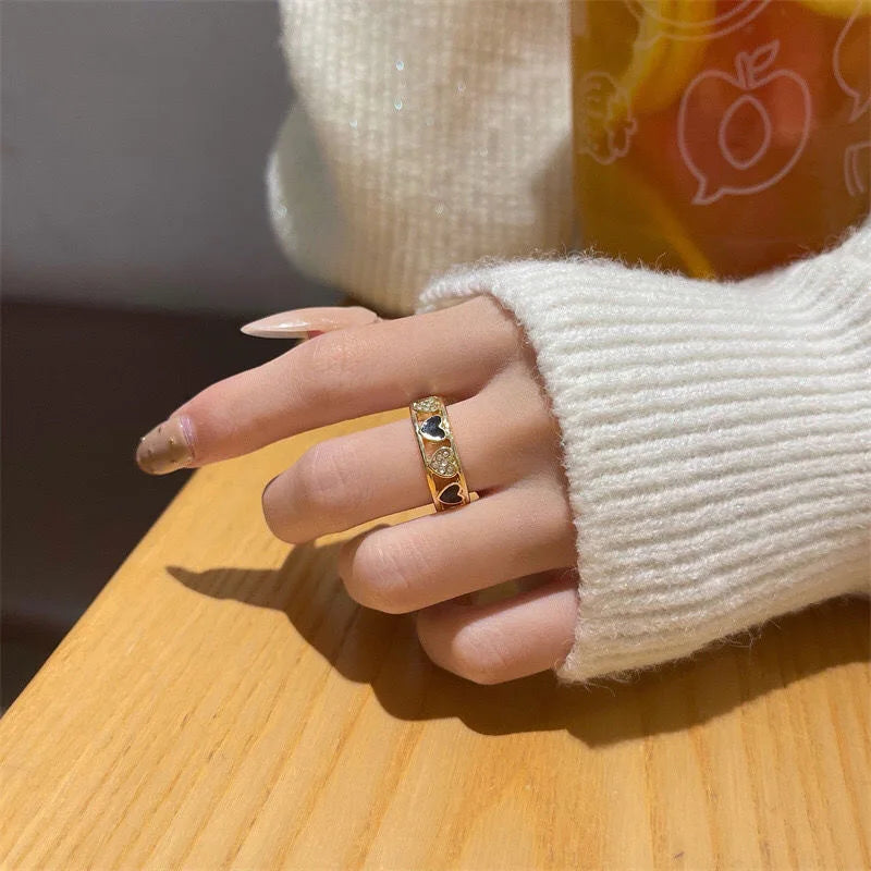 2024 Fashion Love Rings for Women Ins Trendy Luxury Niche Design Index Finger Ring Adjustable Opening Wedding Ring Boho Vintage