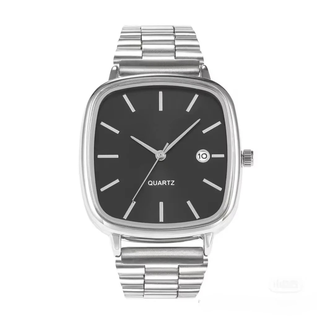 Famous Brand Men Watch Steel Strap Silver Color Calendar Quartz Watches Luxury Women Gift Wristwatch Dropshipping Clock