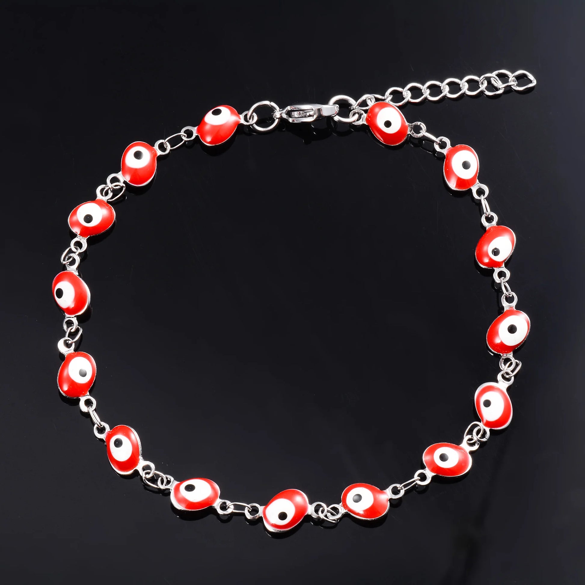 6mm Wide Egg Evil Turkey Eye Chain Stainless Steel Bracelet for Women Girl Ankle Anklet Summer Jewelry Accessories for Hand Foot