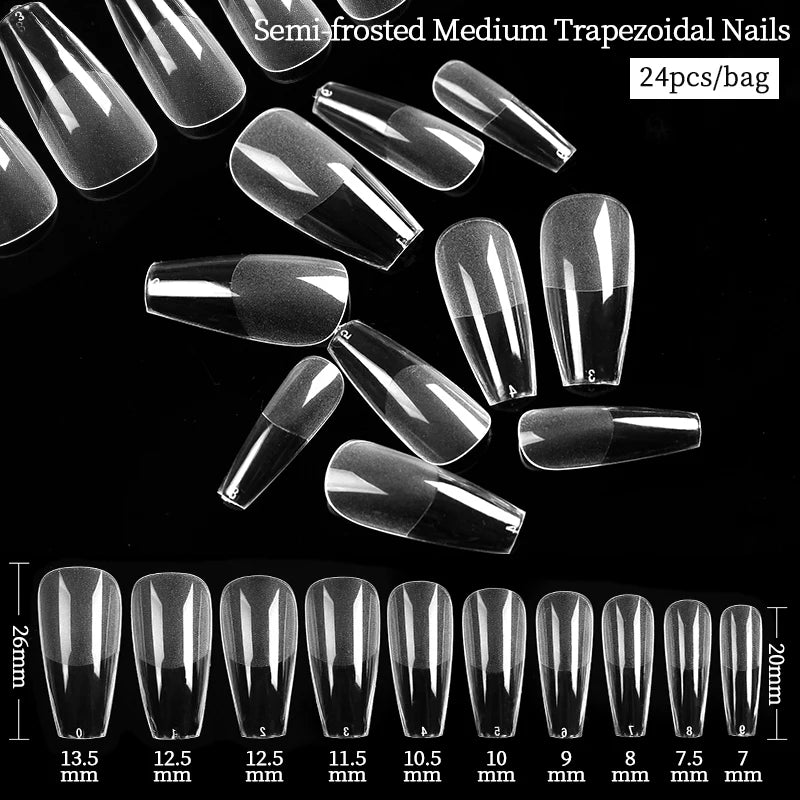 False Nail Tips Extension System Full Cover Sculpted Coffin False Fake Nail Tips DIY Practice Manicure Tools Quick Building Mold