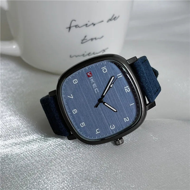 Brand Quartz Watch Youth Student Watch Vintage Square Dial Leather Belt Wristwatch Casual Fashion Men Women Gift Clock Wholesale