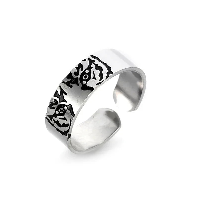 Egyptian Eye of Horus Open Ring Retro Pharaoh Totem Adjustable Ring Men\'s Hip Hop Punk Trend Amulet Jewelry