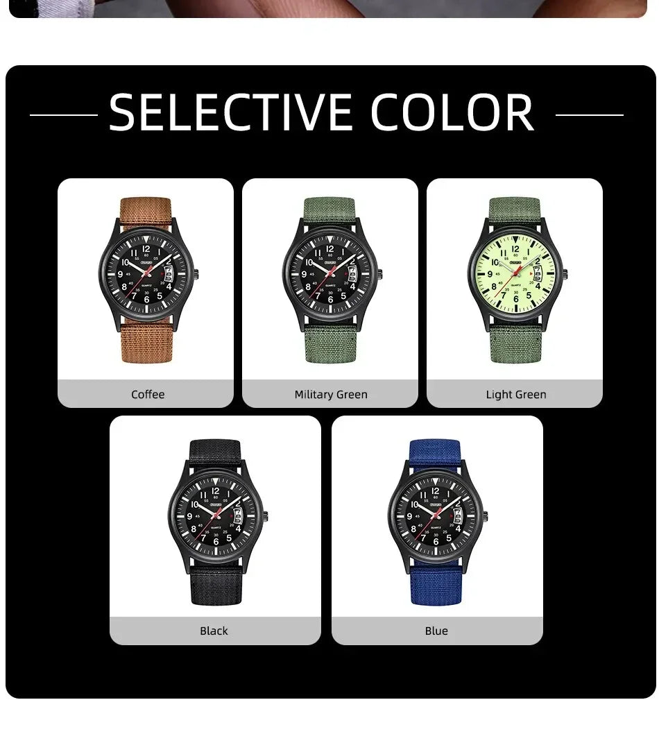 Fashion Mens Watch Nylon Watches Luxury Men Quartz Calendar Date Wristwatch Relogio Masculino Часы Мужские Reloj Hombre