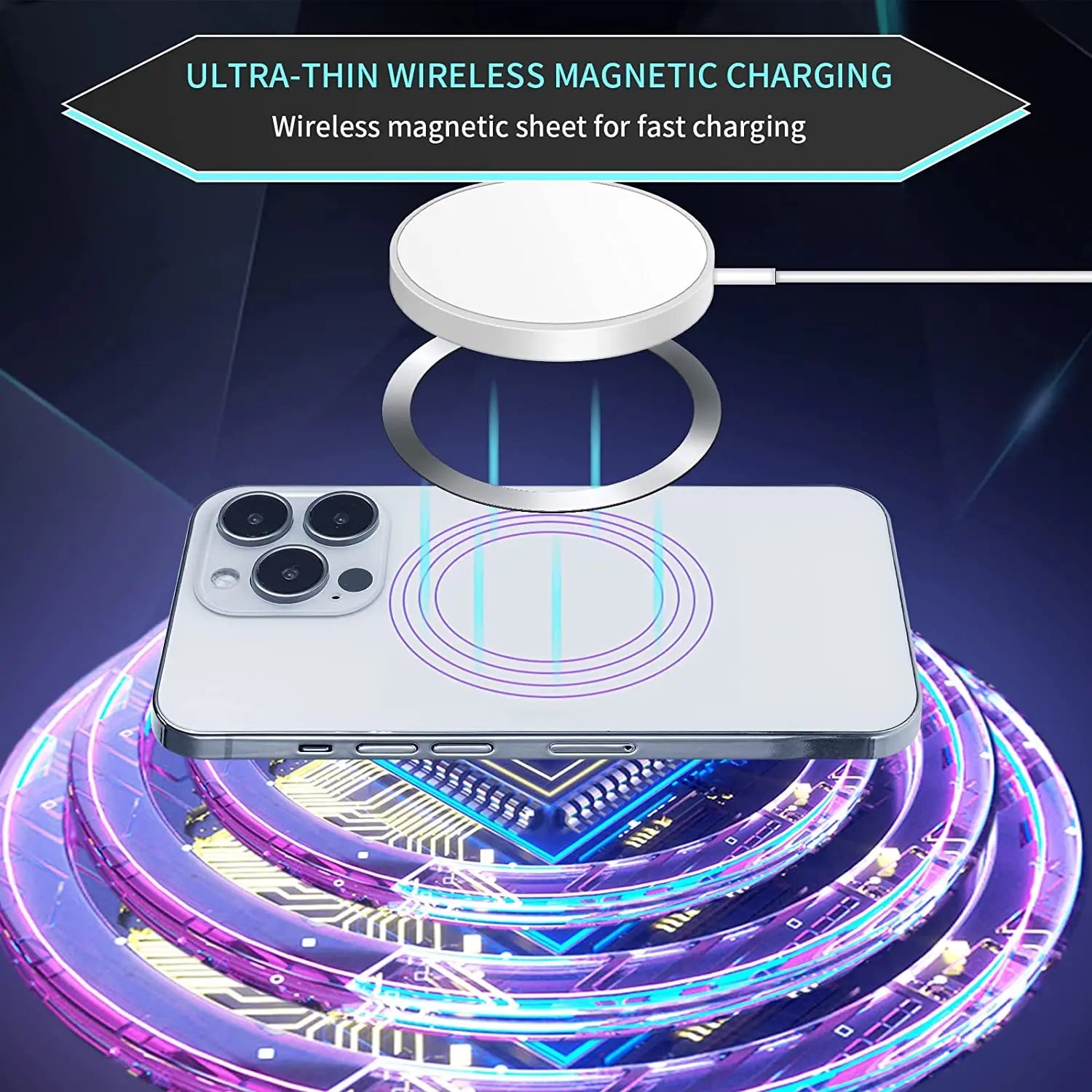 1-5PCS Metal Plate Ring for Magsafe Wireless Charging Iron Sheet Stickers Magnet Car Phone Holder Adhesive Disk for IPhone 14 15