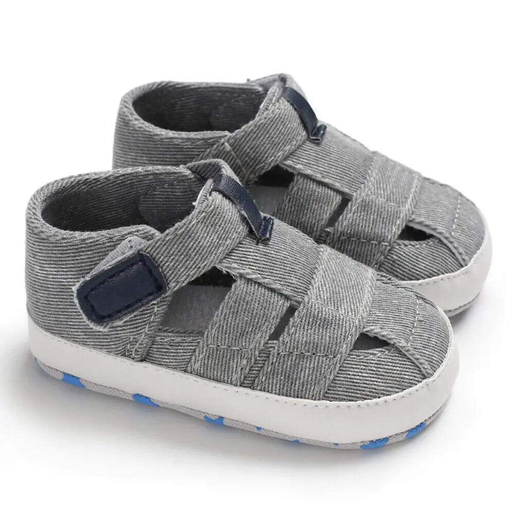 0-24montsh Infant Boys Canvas Shoes Moccasins Child Sandals Boys Summer Sandals Sneakers For Baby Boys Solid Black Sandals