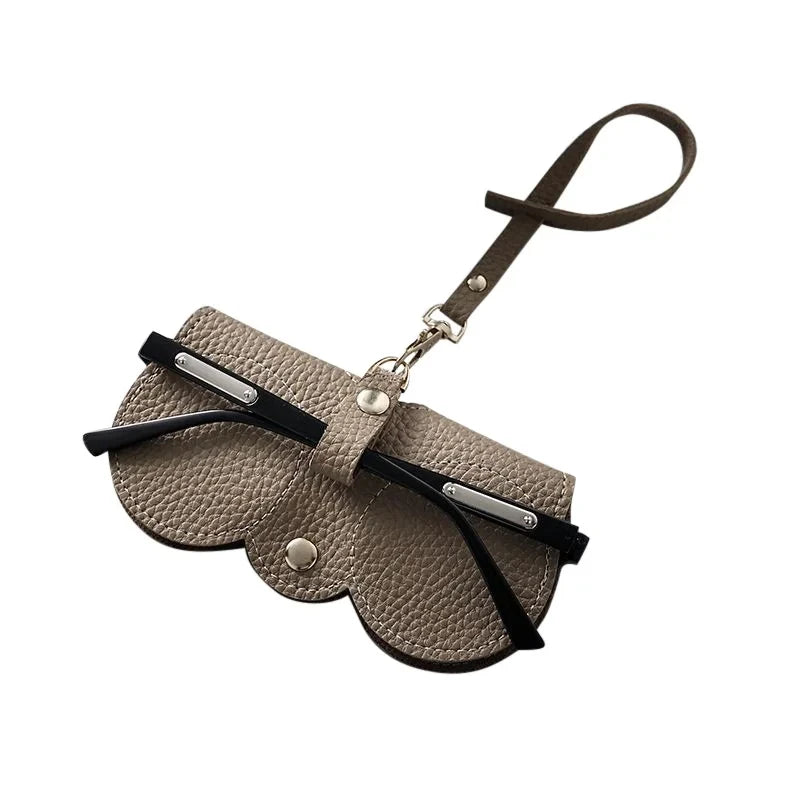 New PU Sunglasses Bag Portable Eyeglass Case Sunglasses Protection Cover Cute Eyeglass Clip Simple Eyeglass Bag Pendant