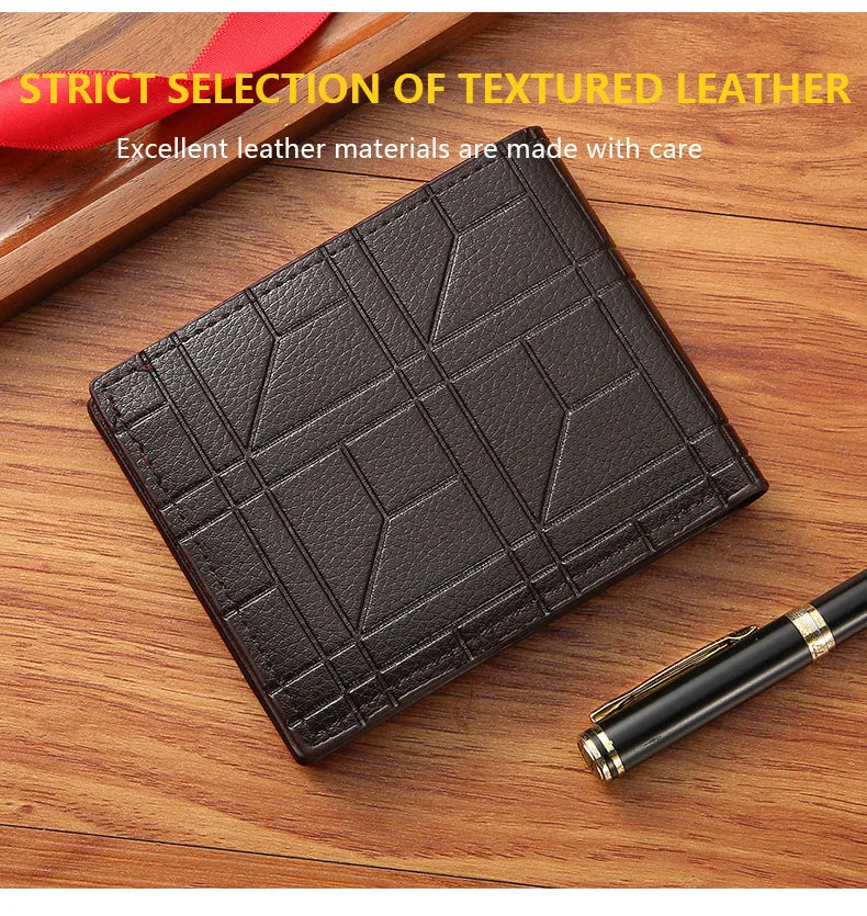 Vintage Pu Leather Wallet Minimalist Purse for Men Money Change Pouch Credit Card Holder Man Birthday Gifts Purse  Card Holder