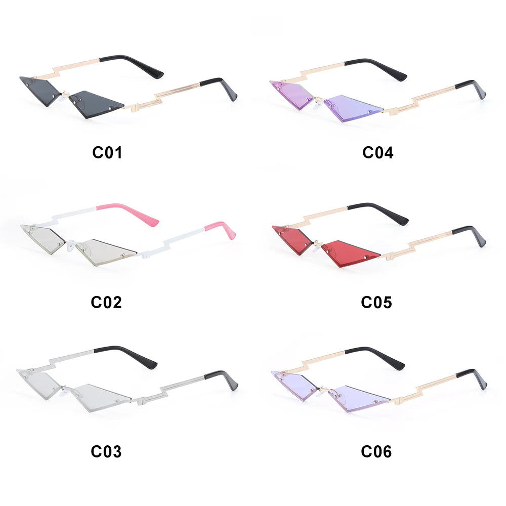 Luxury Fashion Narrow Sunglasses Irregular Diamond Cutting Sunglasses Personality Street Shoot Sun Glasses Female Eyewear UV400