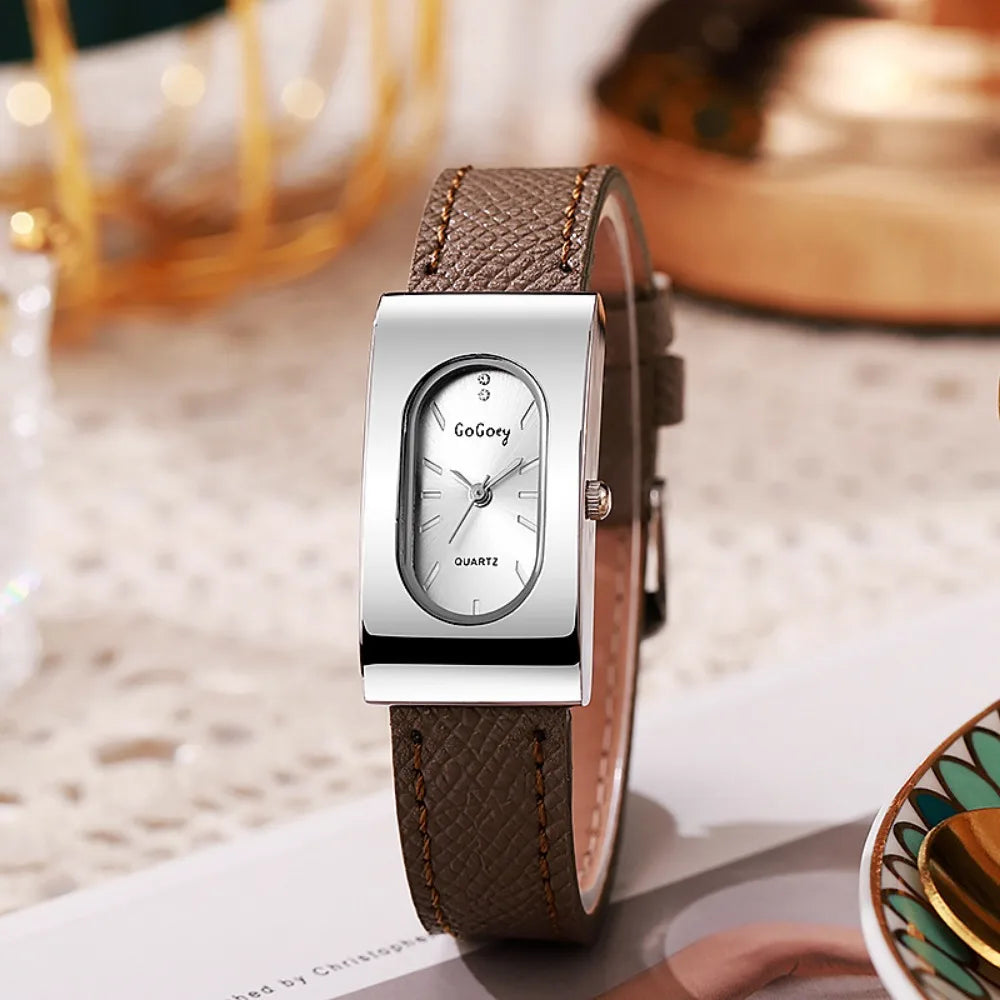New Brand Women Watch Fashion Rectangular Dial Quartz Watch Simple Leather Strap Luxury Ladies Gift Wristwatches Dropshipping