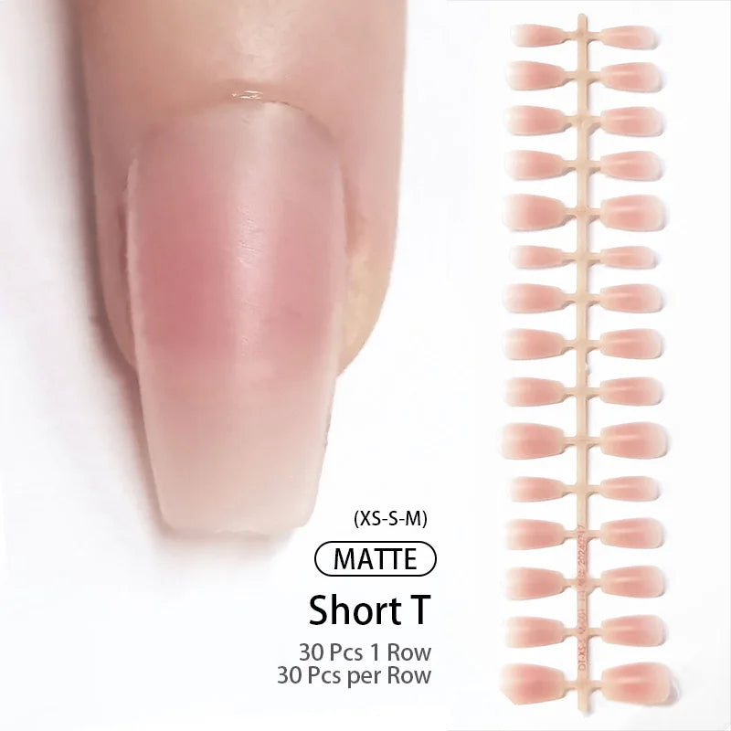 24Pcs/Set White French Press on Fake Nails Full Cover Artificial Wearable Nail Beauty Tips Naked French White False Nails Art