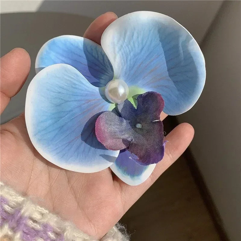 Phalaenopsis Pearl Hair Clip Flower Hairpin Orchid Butterfly Hairs Clip Hair Accessories Hair Styling Tools Bow Flower