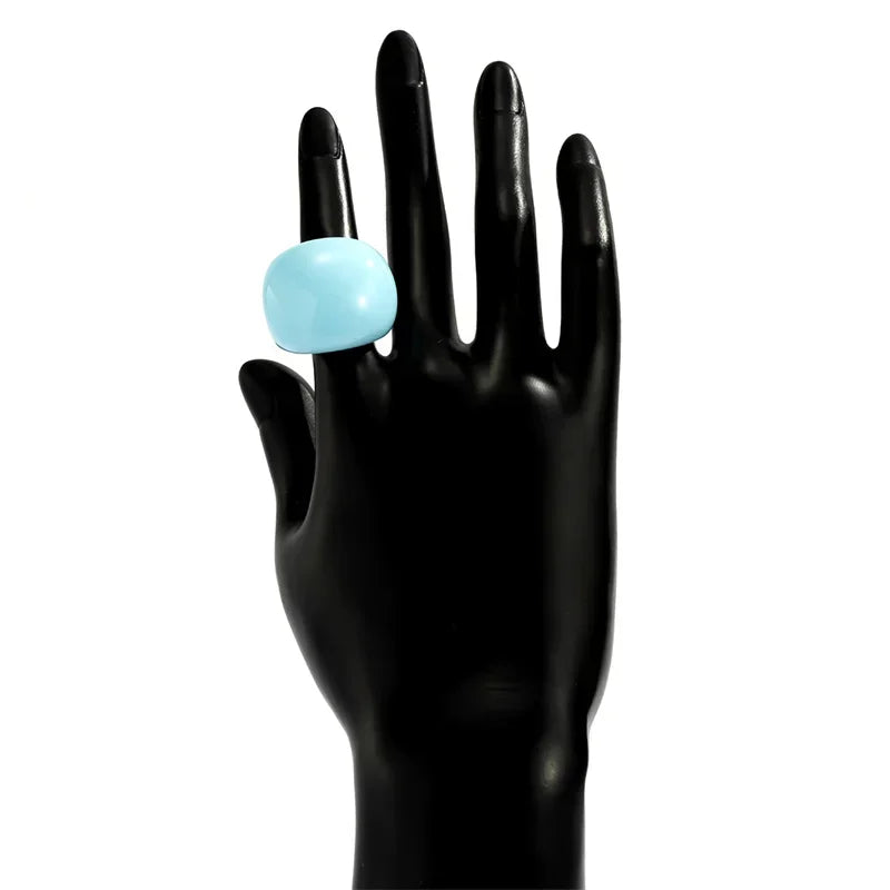Classic Candy Color Acrylic Ring Exaggerated Geometric Rings Gothic Y2k Jewelry Wholesale Women's Fashion Accessories 반지