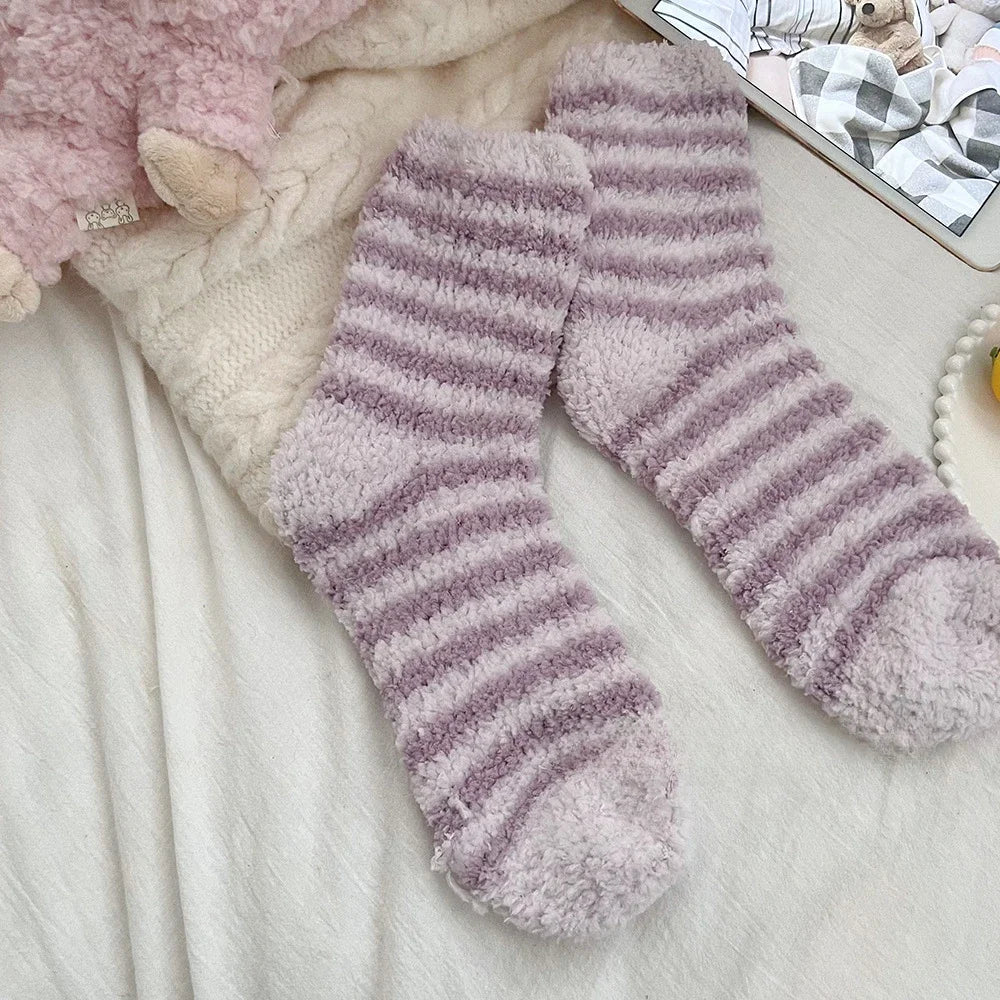 Women Fluffy Socks Thick Coral Velvet Winter Warm Home Indoor Floor Terry Towel Fuzzy Sock Woman Calcetines