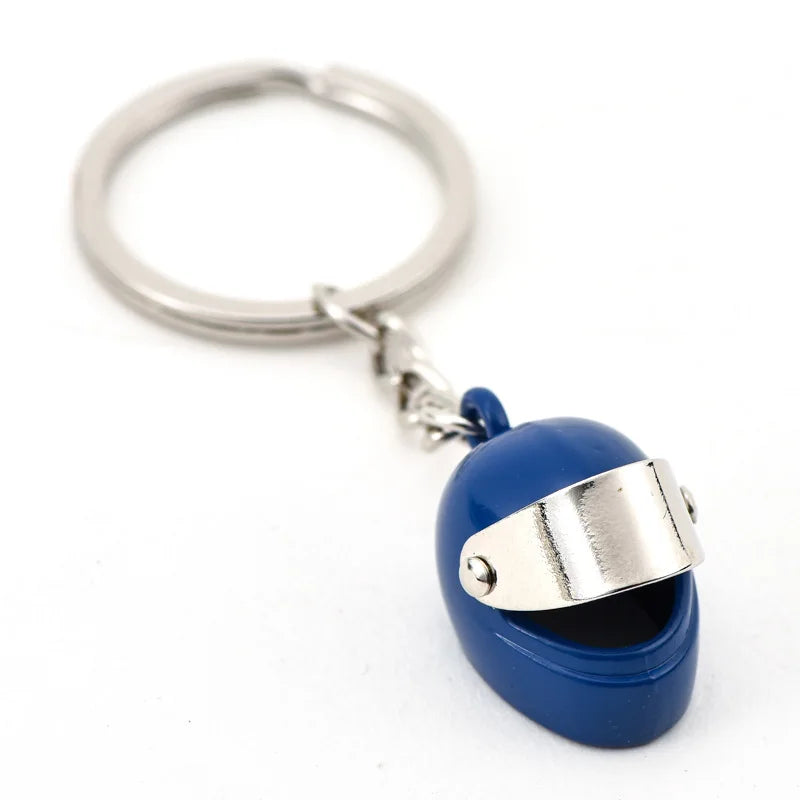 Simulation Helmet Keychains Creative Motorcycle Helmet Keychains Stereo Model Keyring Backpack Key Pendant For Men Gift