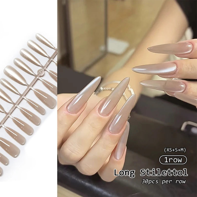 30Pcs Nail Tip Fake Nail Fashion Wearable False Nails Simple Full Cover Press on Nails DIY Wear Nail Tool