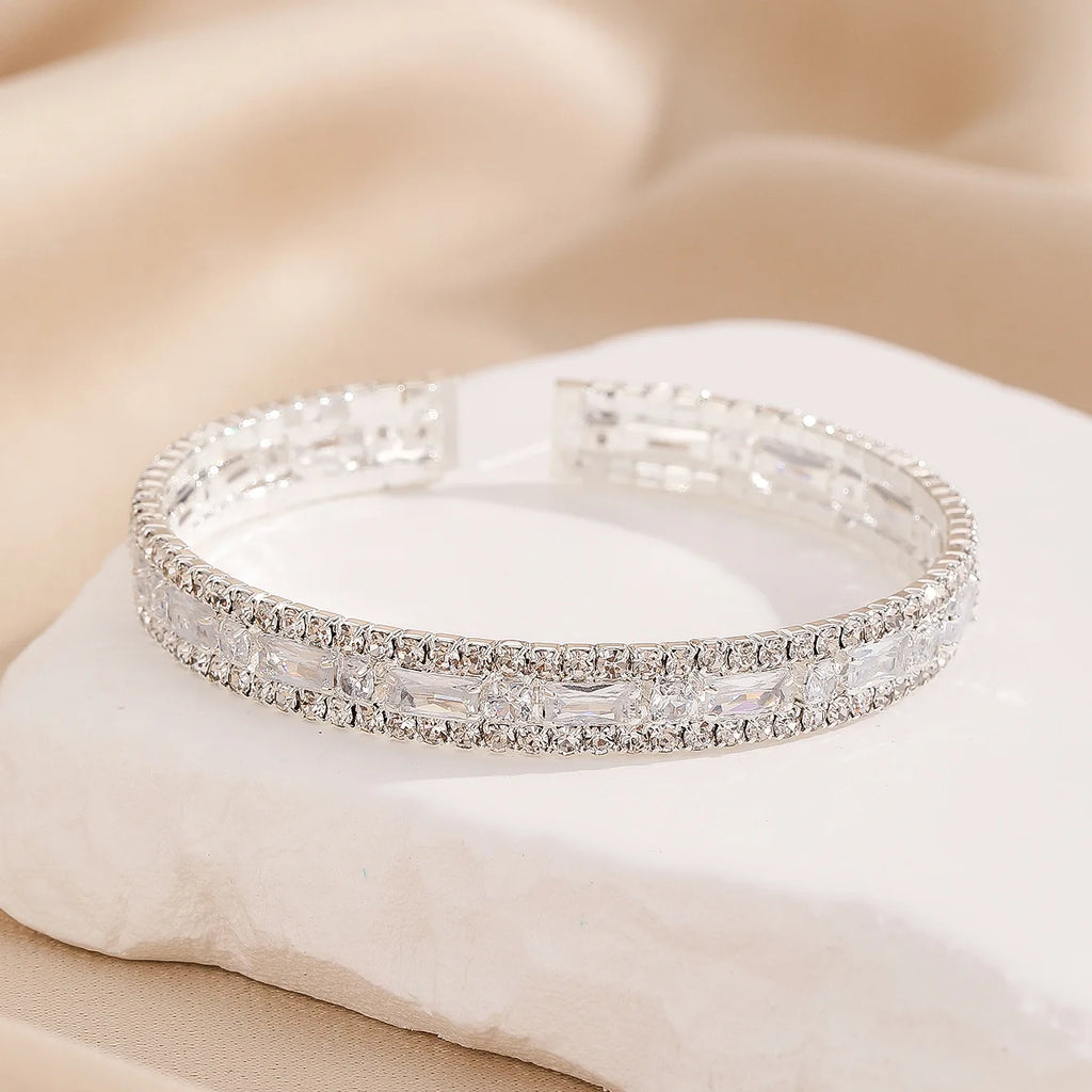 Top Sale  Micro-inlaid Zircon Color Bracelet Full AAA Zircon Austrian Crystal Femme Women Link Chain Jewelry Bangles