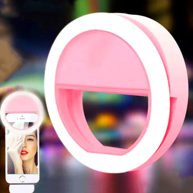 AAA Battery LED Selfie Lamp Mobile Phone Lens Portable Flash Ring Led Luminous Ring Clip Light For Cell Phone TikTok Video Live