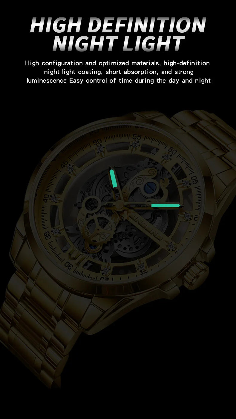 UTHAI Authentic Men Quartz Watch Business Luxury Trendy Waterproof Quality High Steel  Watch Male Fashion Clock Wristwatches
