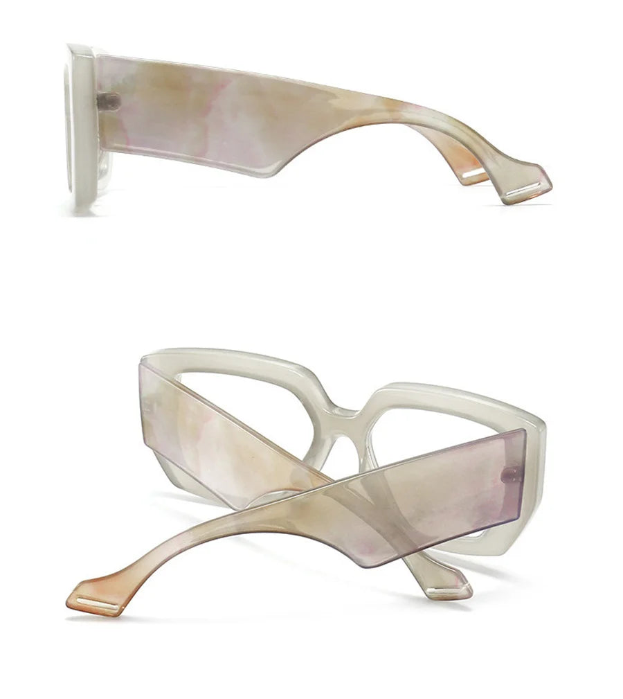 New Fashion Colorful Square Women Glasses Frame Clear Anti Blue Light Spring Hinge Wide Legs Eyewear Men Optical Polygon Frame