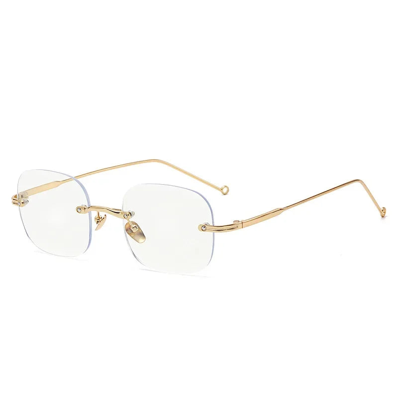 Unisex Fashion  Anti Blue Light Glasses Clear Glasses Computer Glasses YIBO Style Rimless Eyeglasses Plain Eyewear Face Decor