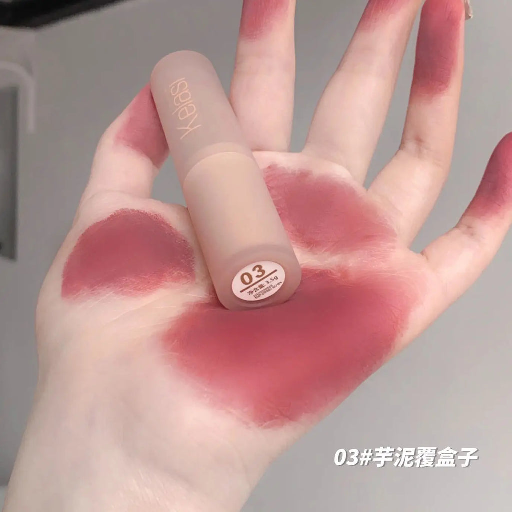 Velvet Matte Lipstick Moisturizing Waterproof Lasting Nude Apricot Lip Tint Non-stick Cup Lip Gloss Lipstick Cosmetics Make Up