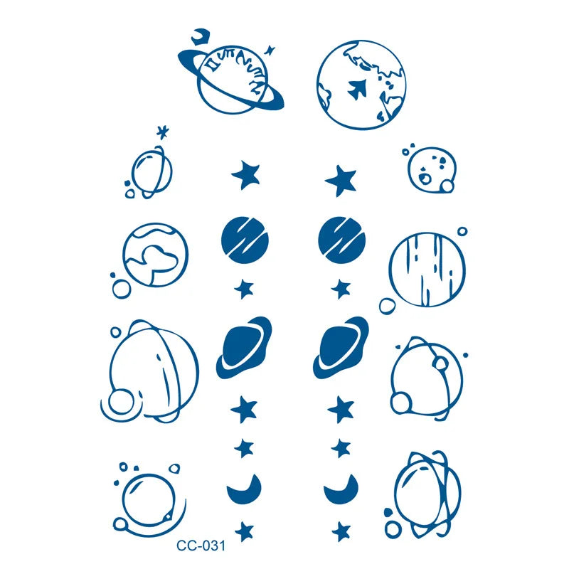 Finger Cochlear Herbal Fruit Juice Tattoo Sticker Waterproof Men Women Lasting Small Love Planet Semi Permanent Temporary Tattoo