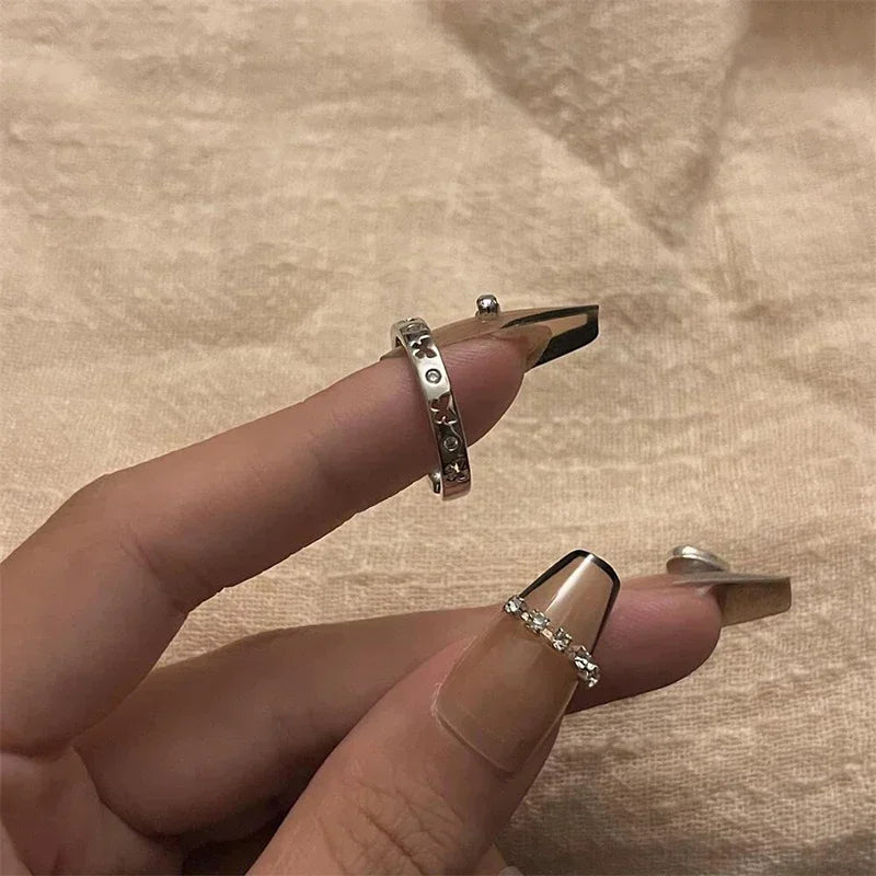 1/7PCS Simple Fashion Retro Bow Adjustable Finger Rings Personality Bowknot Rings Women Jewelry