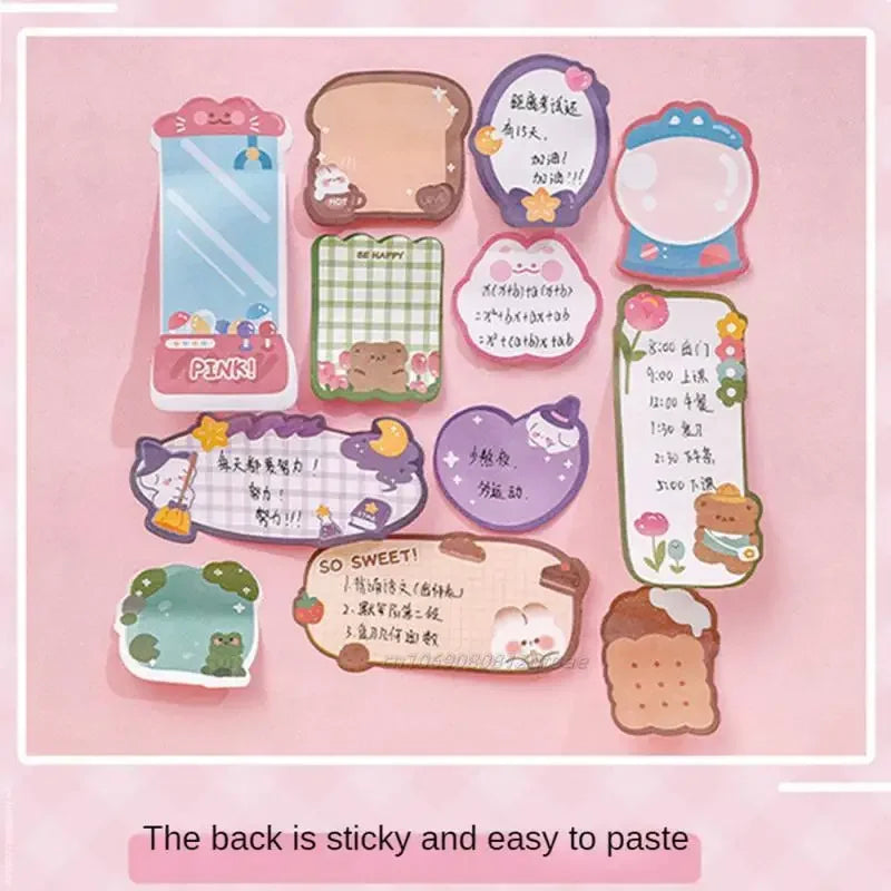 60sheets Sticky Notes Cute Cartoon Colorful Memo Pad Ins Kawaii Stationery Posted Tabs Its Memo Message Paper School Supplies