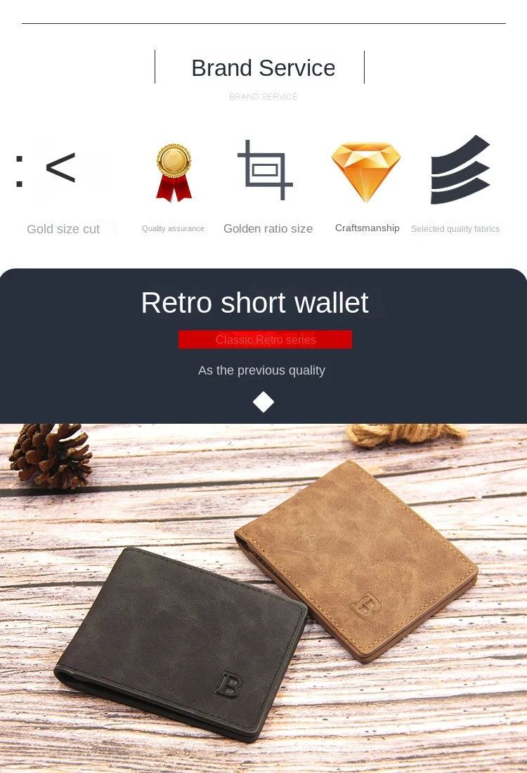 Business Men Wallets Small Money Purses Wallets New Design Dollar Price Top Men Thin Wallet with Coin Bag Zipper Coin Bag Wallet